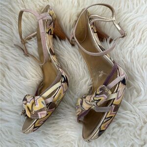 Vintage Missoni Zig Zag Knit Sandal Heels